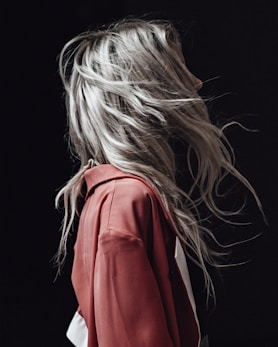 woman in red long sleeve shirt