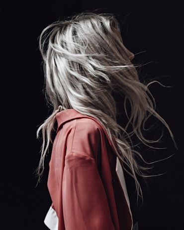 woman in red long sleeve shirt