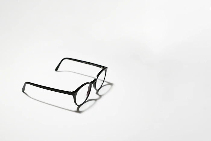 Black framed eyeglasses