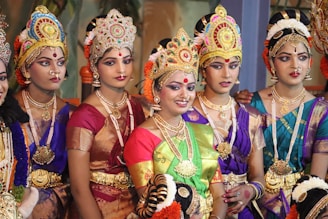 woman in pink and gold sari dress