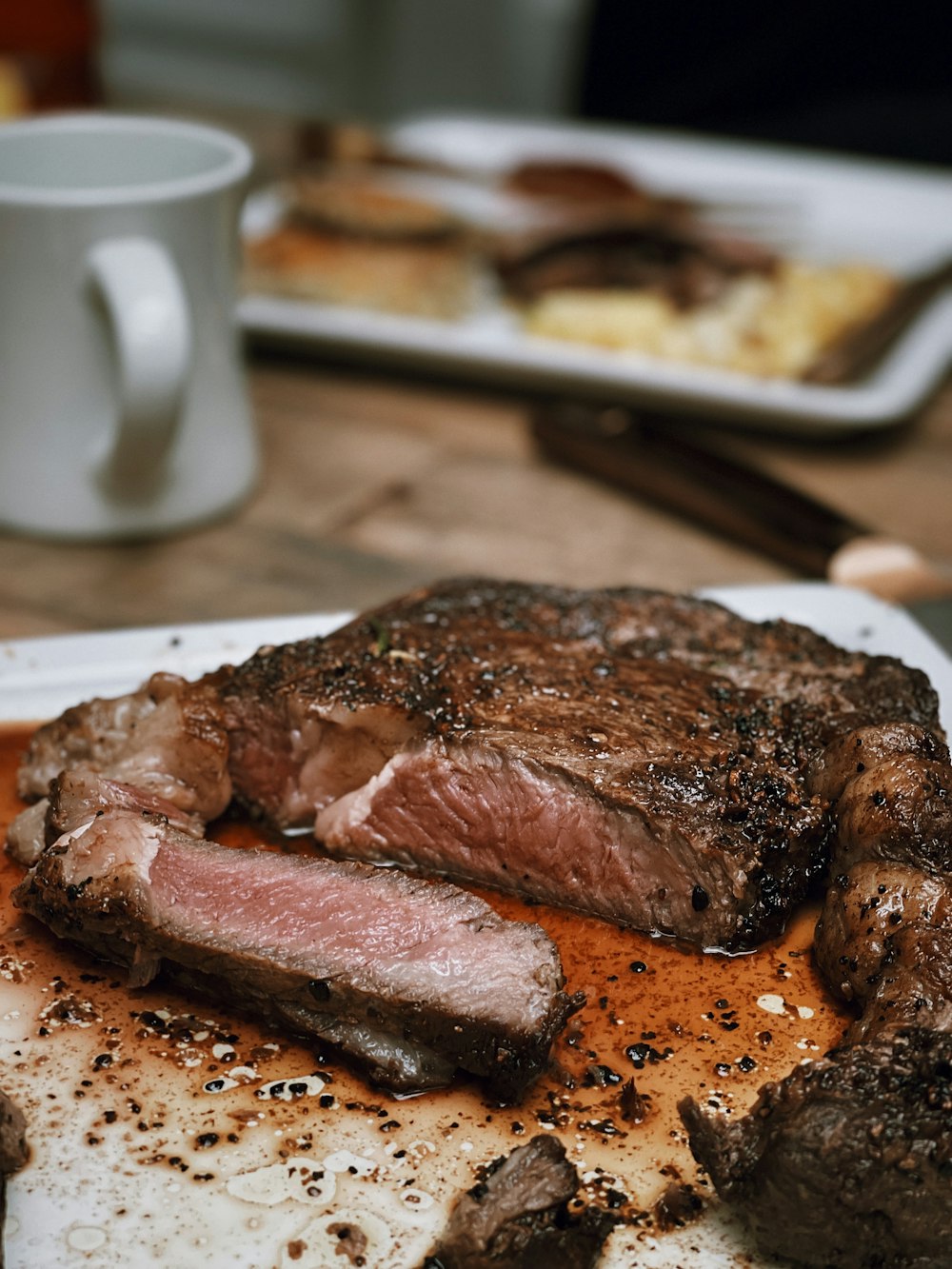 grilled meat on white ceramic plate