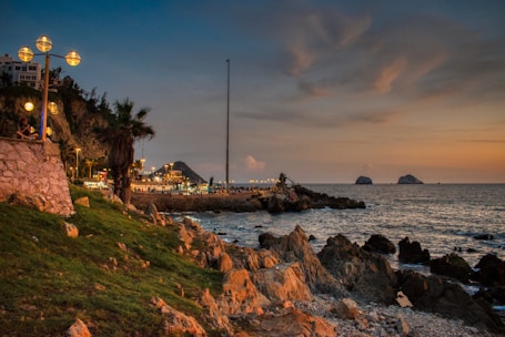 brown rock formation near body of water during daytime