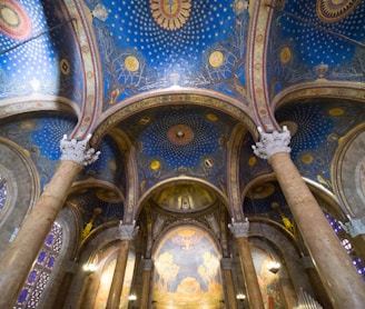 blue and gold cathedral ceiling