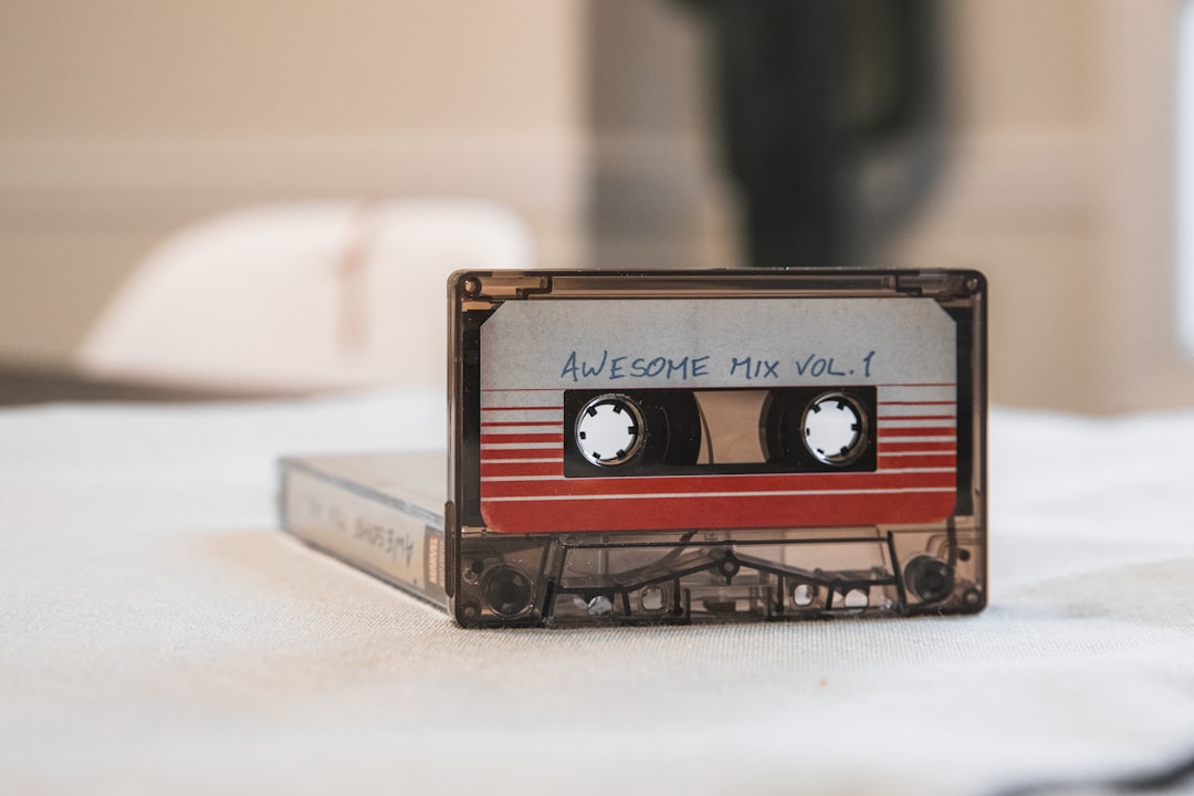 black and white cassette tape