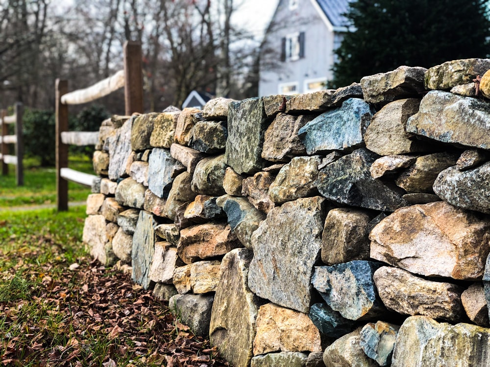brown and gray stone wall
