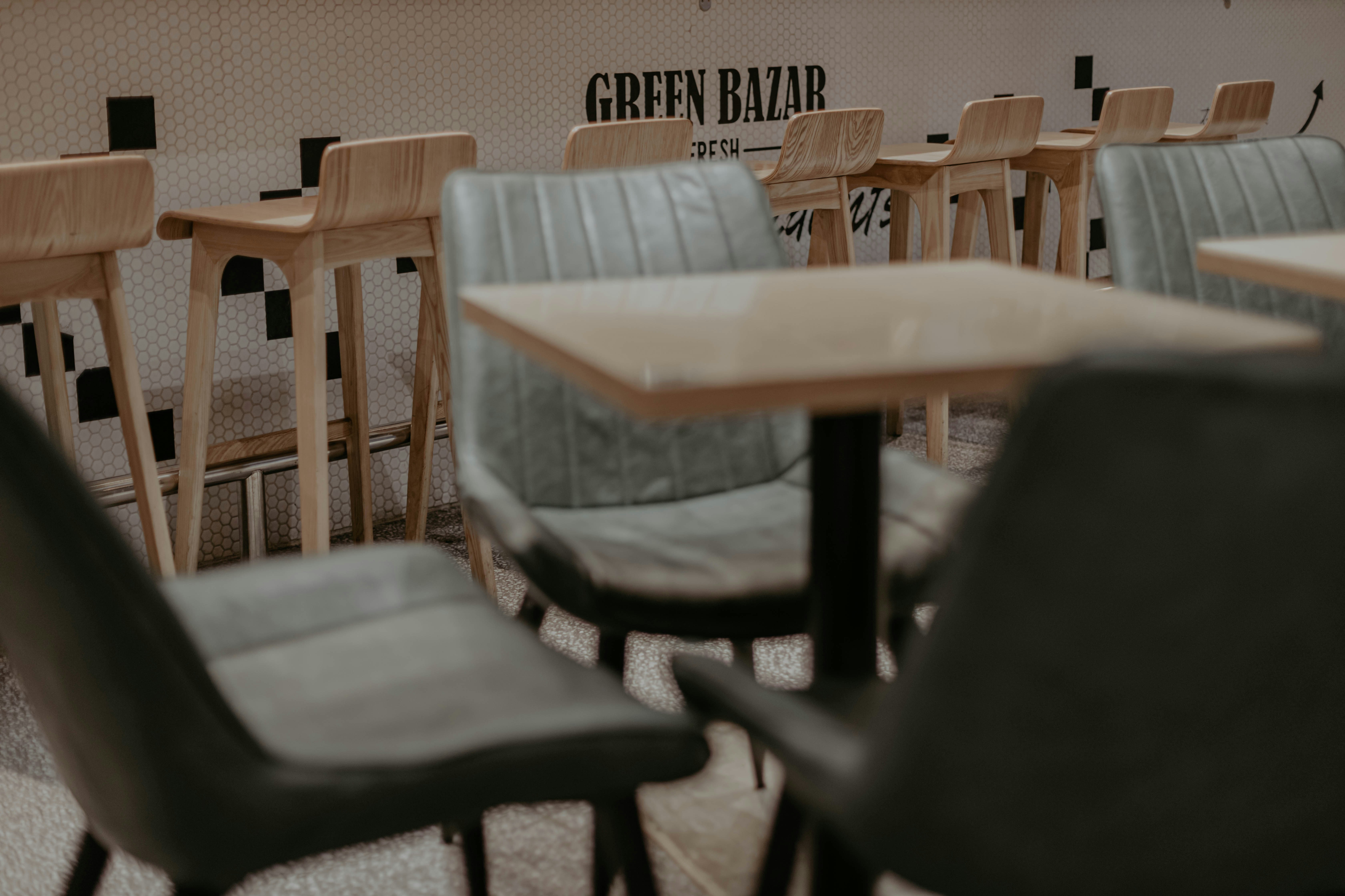 brown wooden table with chairs
