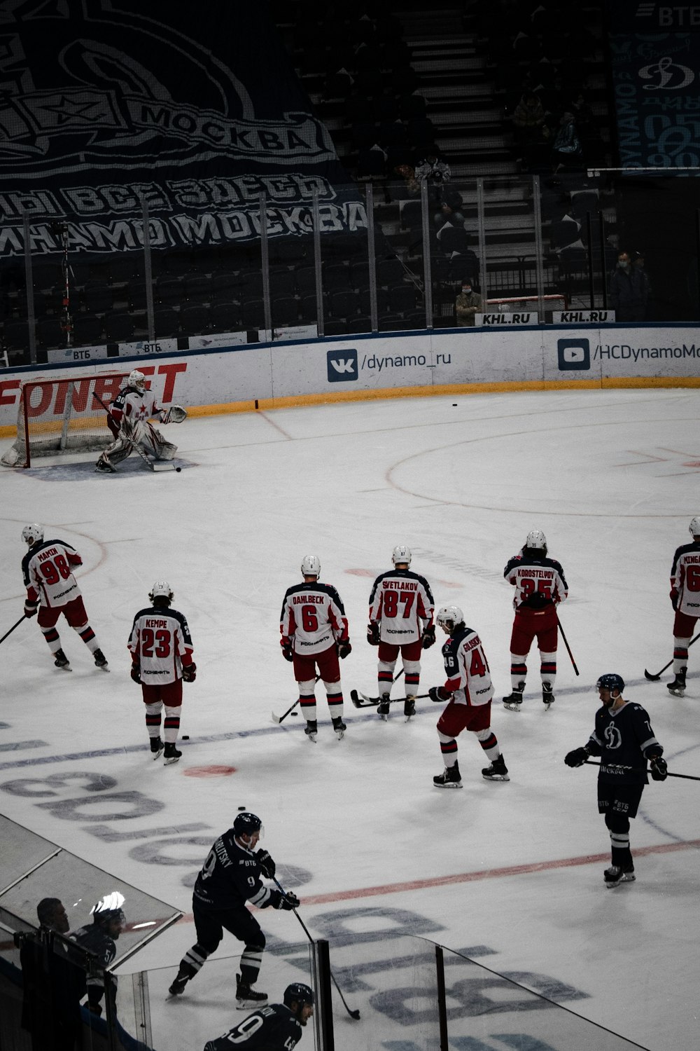 ice hockey players on ice hockey stadium