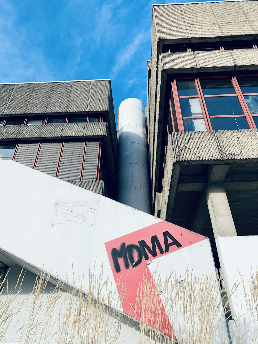 white and red concrete building