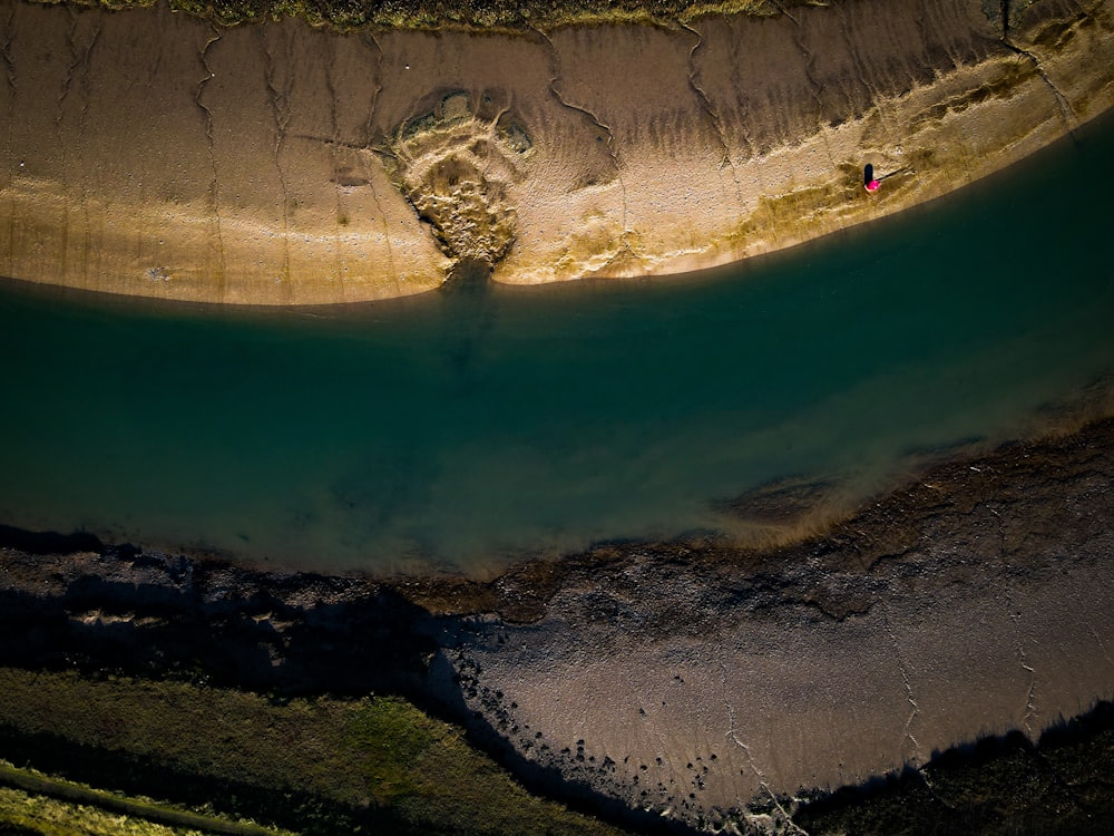 aerial view of a lake