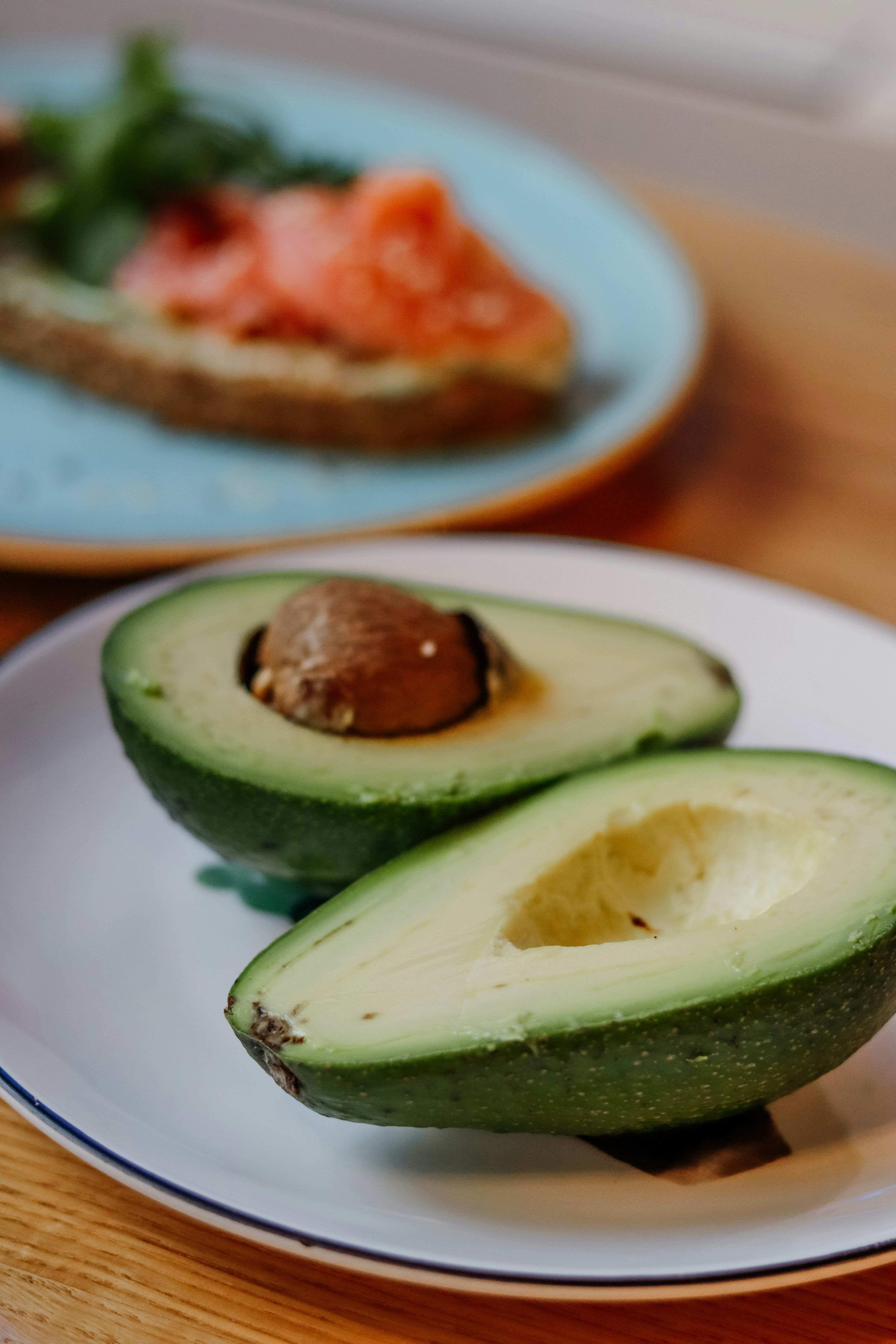 sliced avocado on white ceramic plate