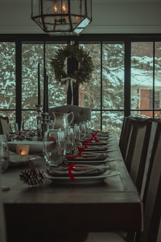 clear wine glasses on table