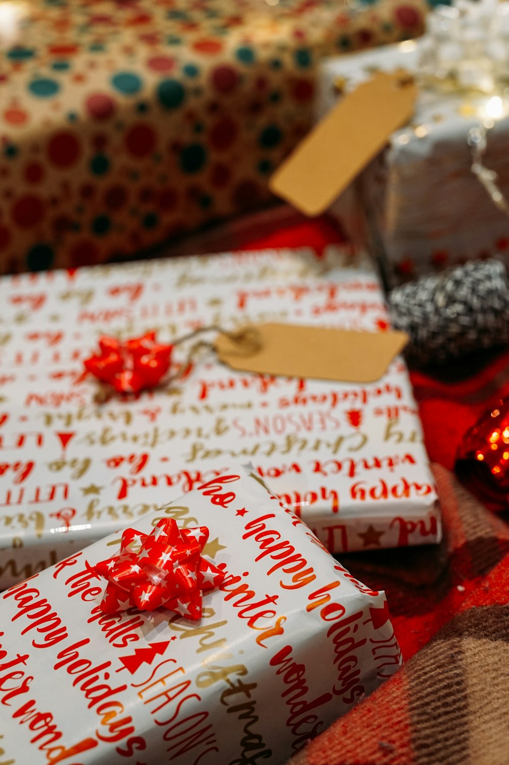 red and white candy wrapper