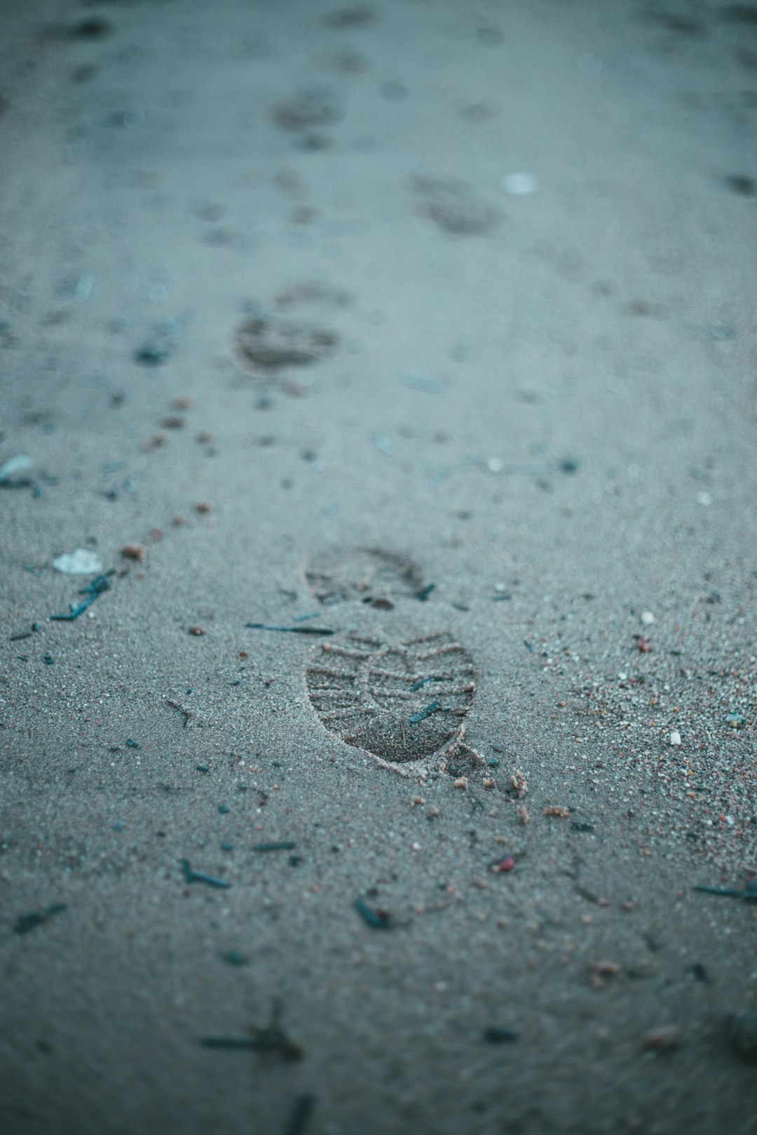 heart shaped on gray sand