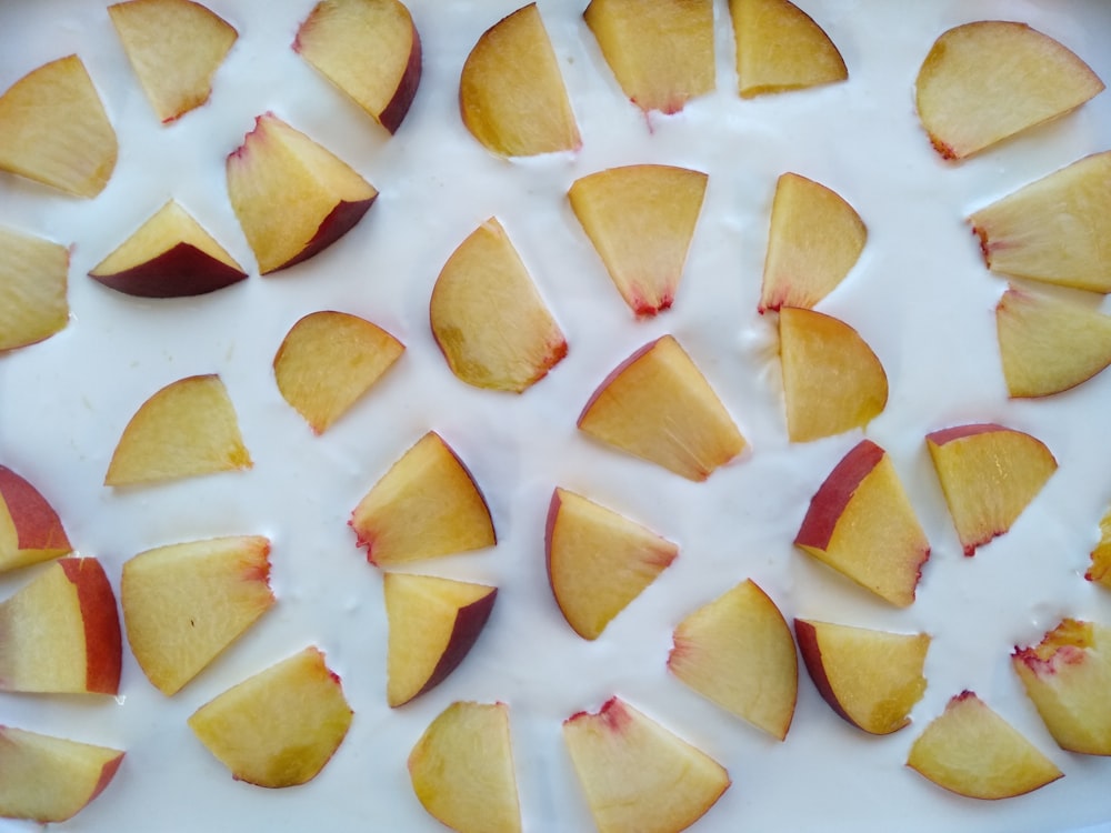 yellow and white heart shaped food