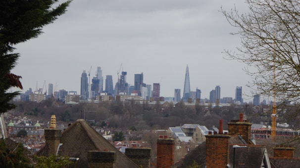 A cityscape of London showcasing residential buildings.