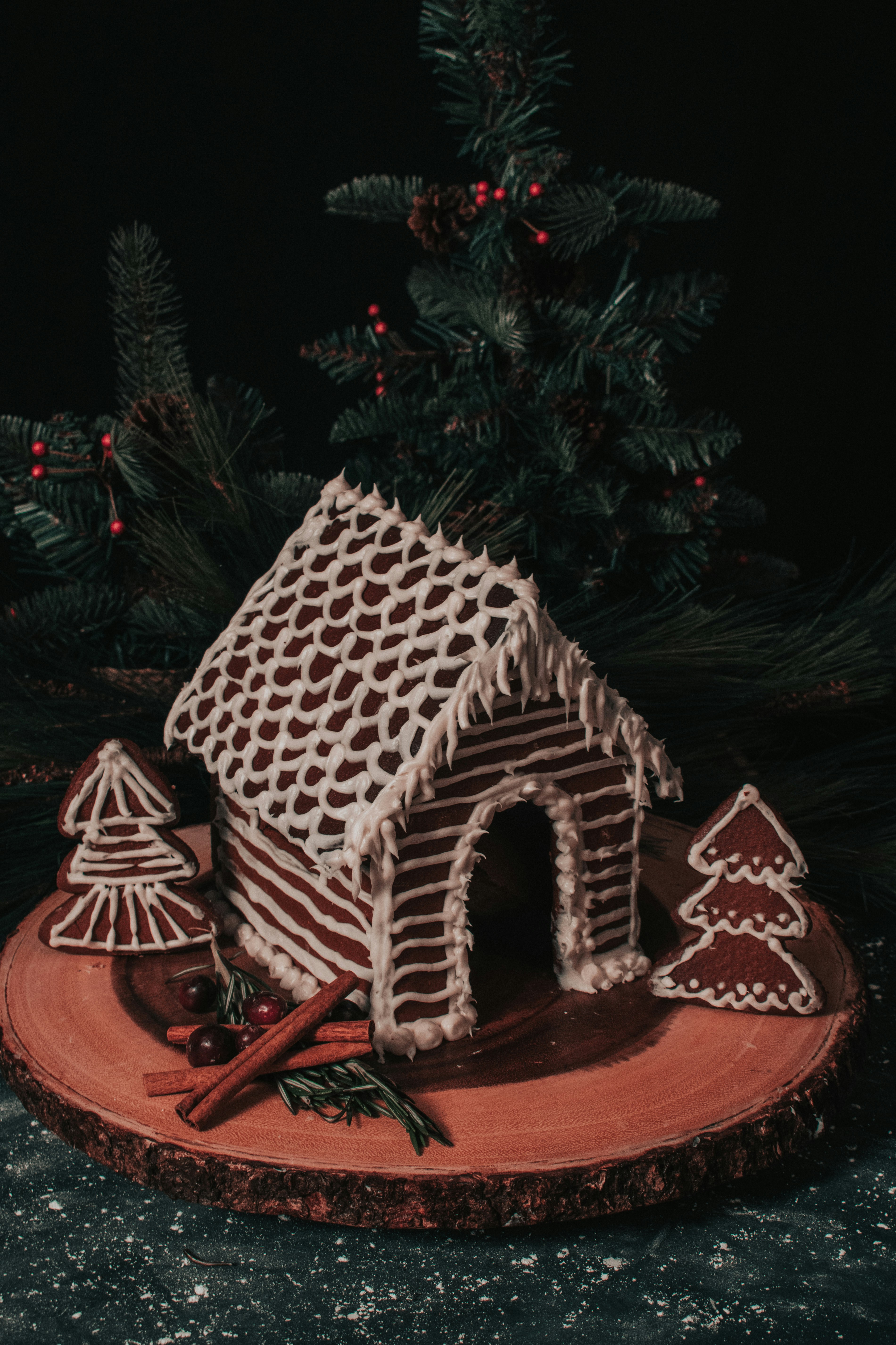 brown and white polka dot chair