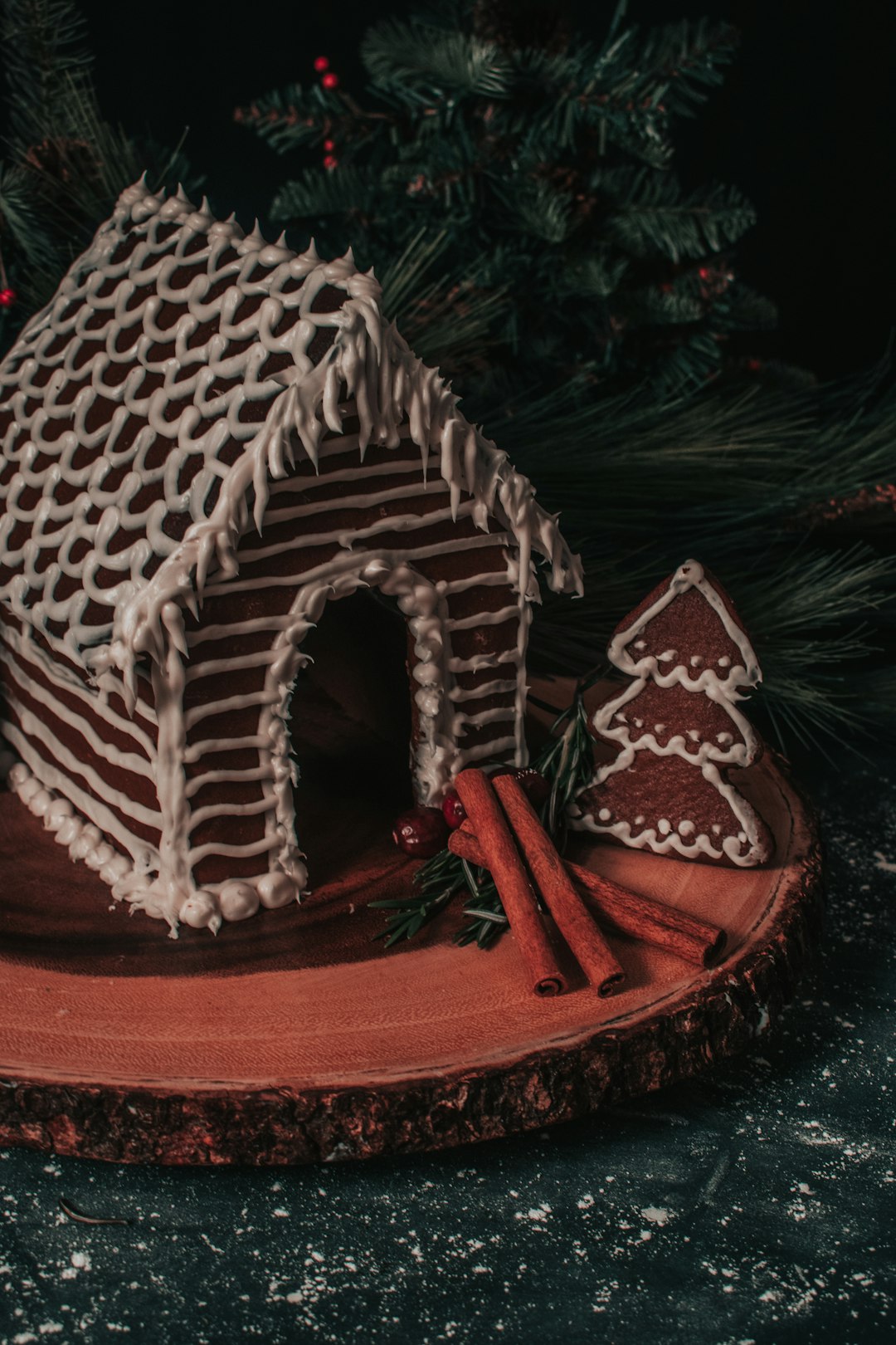 brown and white heart shaped ornament