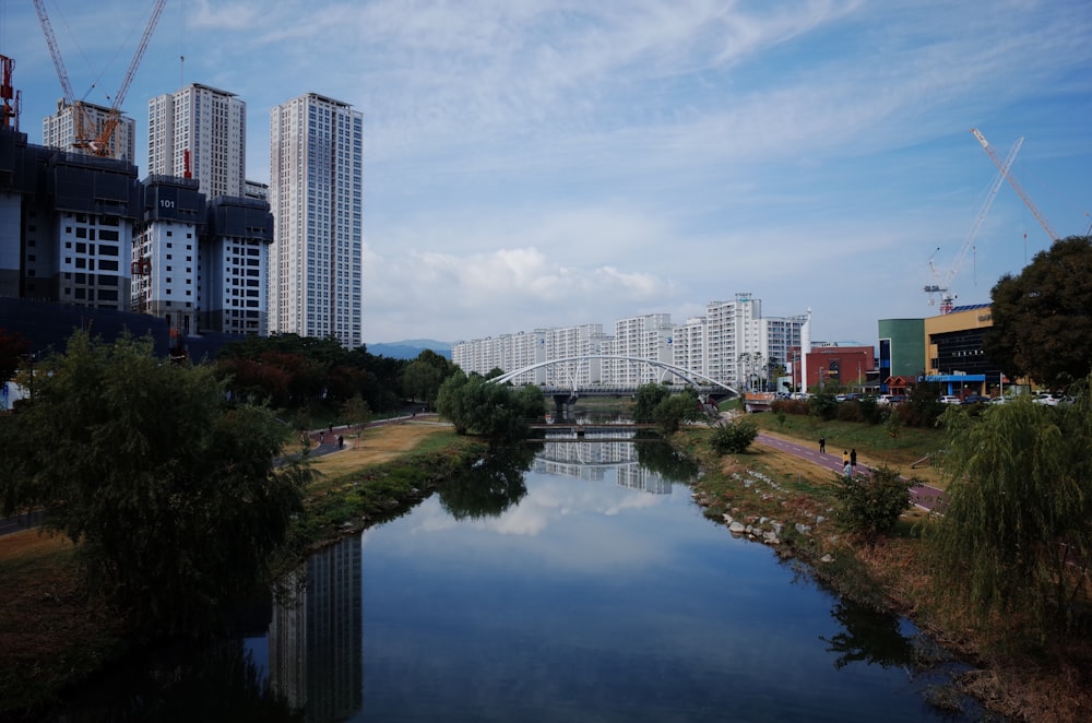 body of water near city buildings during daytime