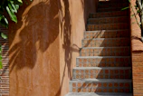 Granite staircase steps showcasing a blend of textures and colors.