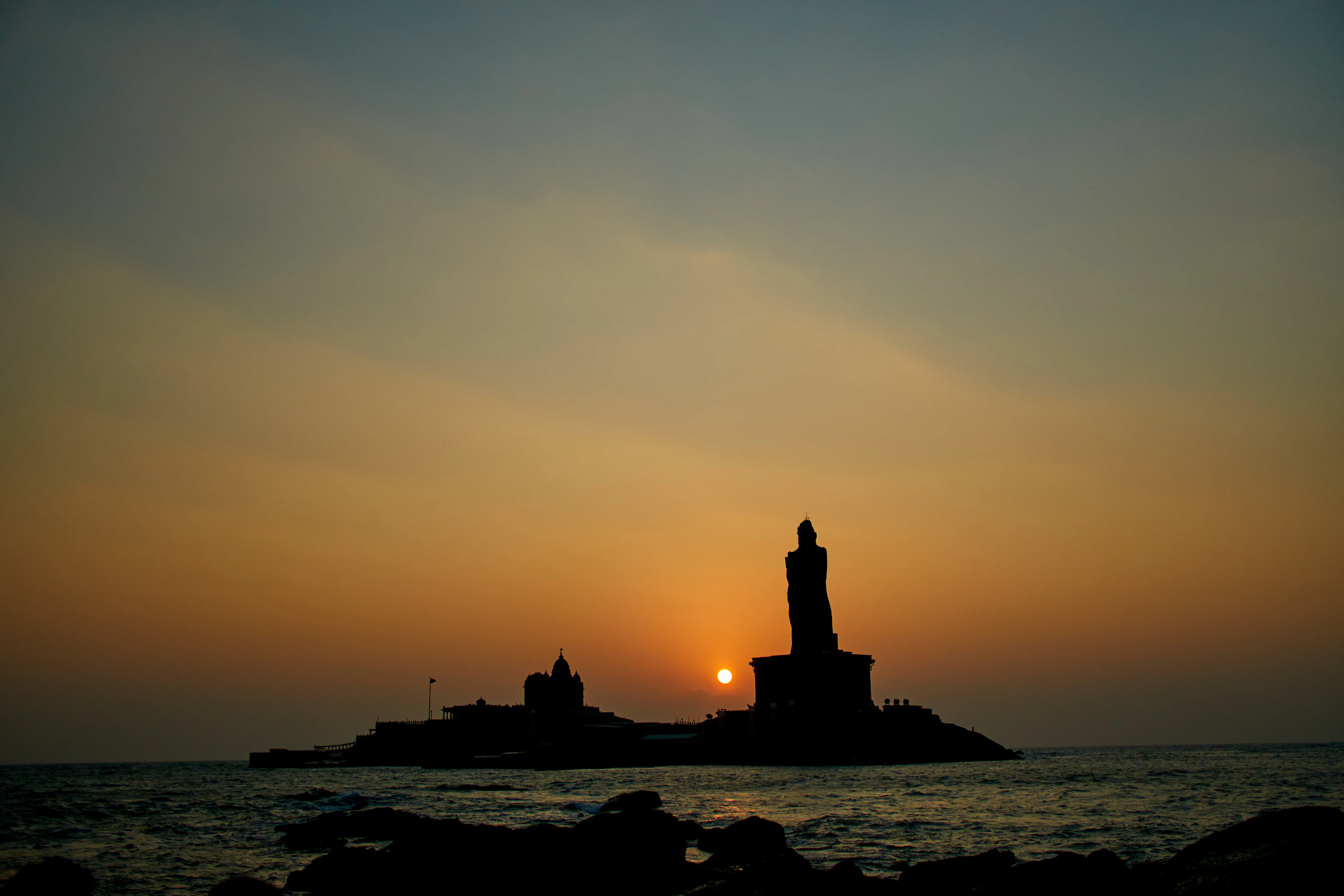 The southern tip of India at sunset