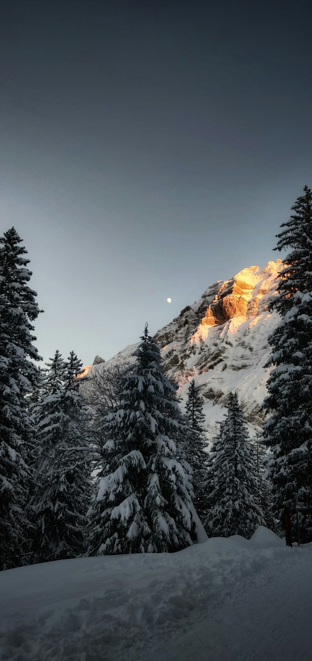 snow covered mountain during daytime