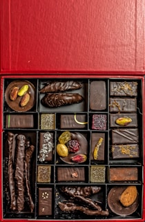 brown and white chocolate bars
