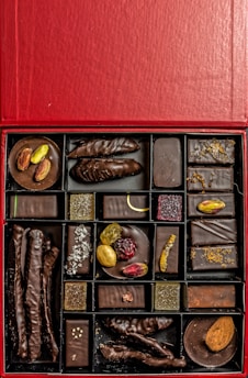 brown and white chocolate bars