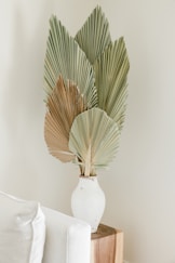 green and brown plant on white ceramic vase