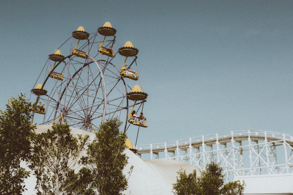 white ferris wheel under blue sky during daytime