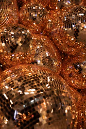 brown and silver round decors