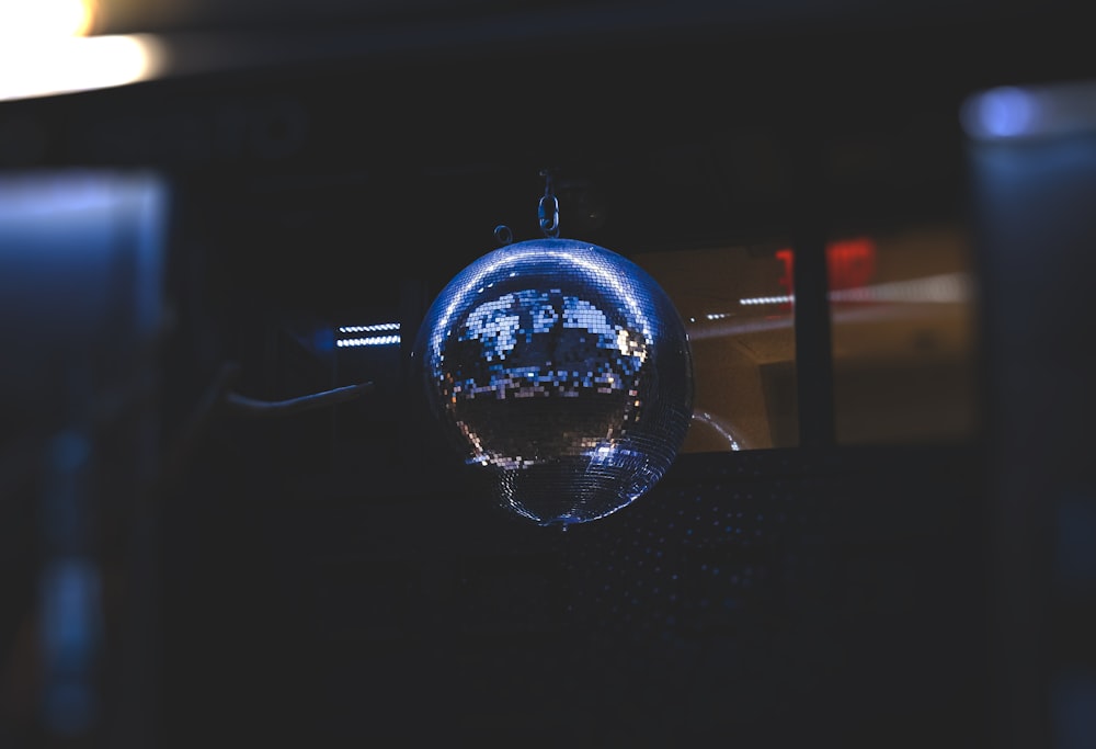 clear glass ball with light