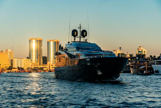 black and white ship on sea during daytime