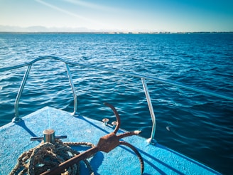 brown metal pipe on blue sea during daytime