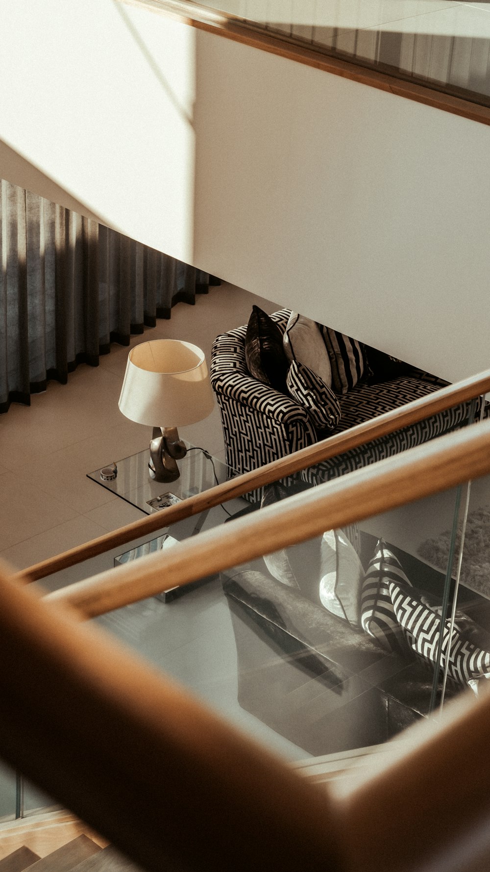 white and brown wooden staircase