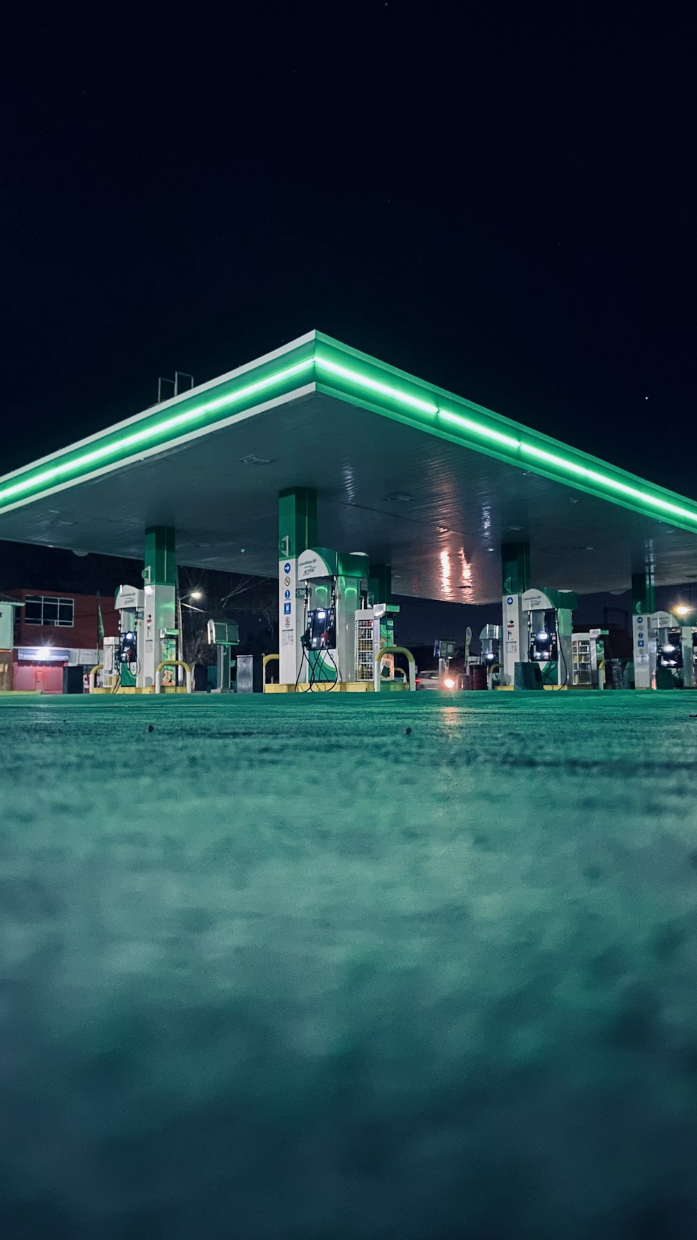 green and white concrete building during nighttime