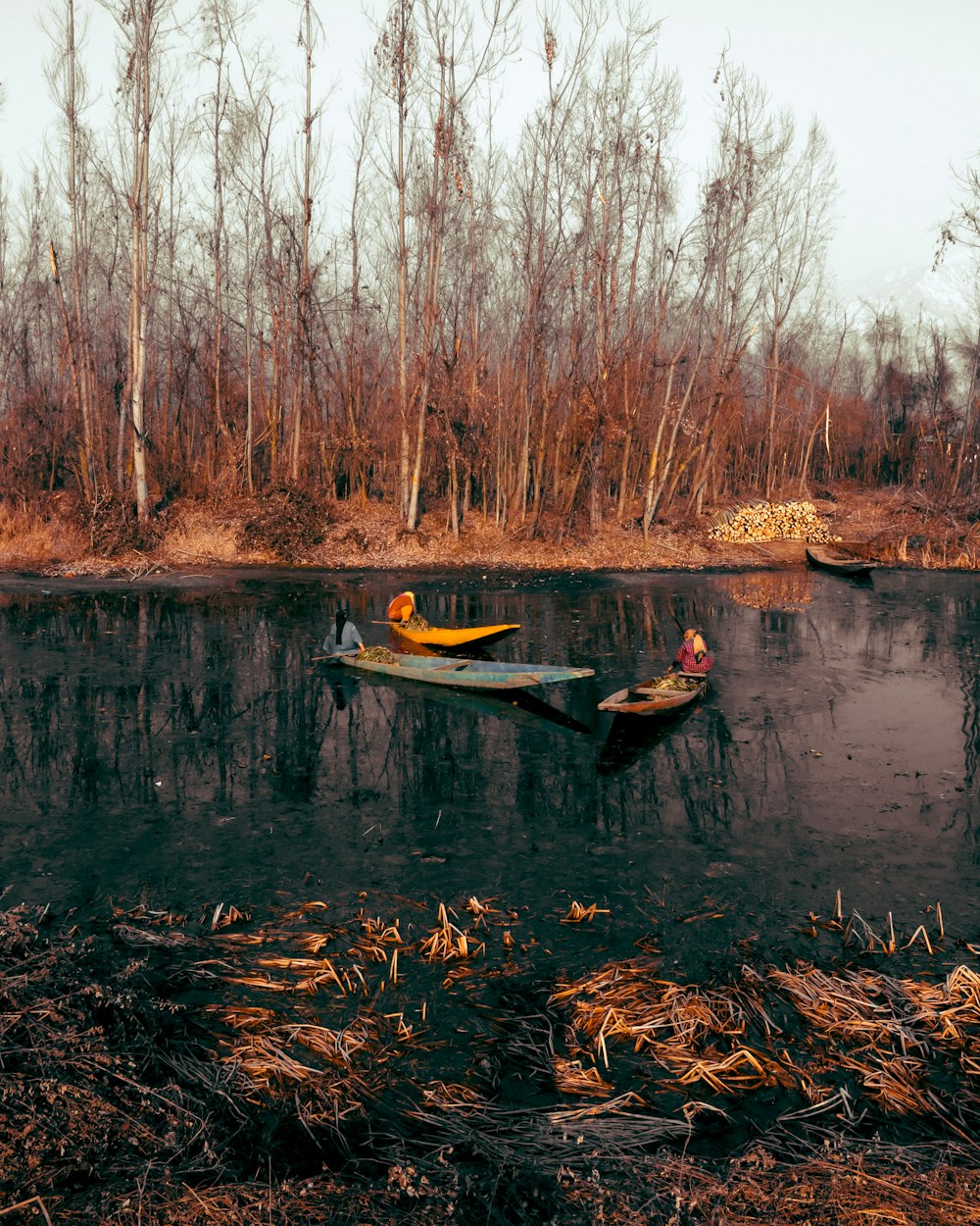 Hombre en kayak amarillo en el río durante el día