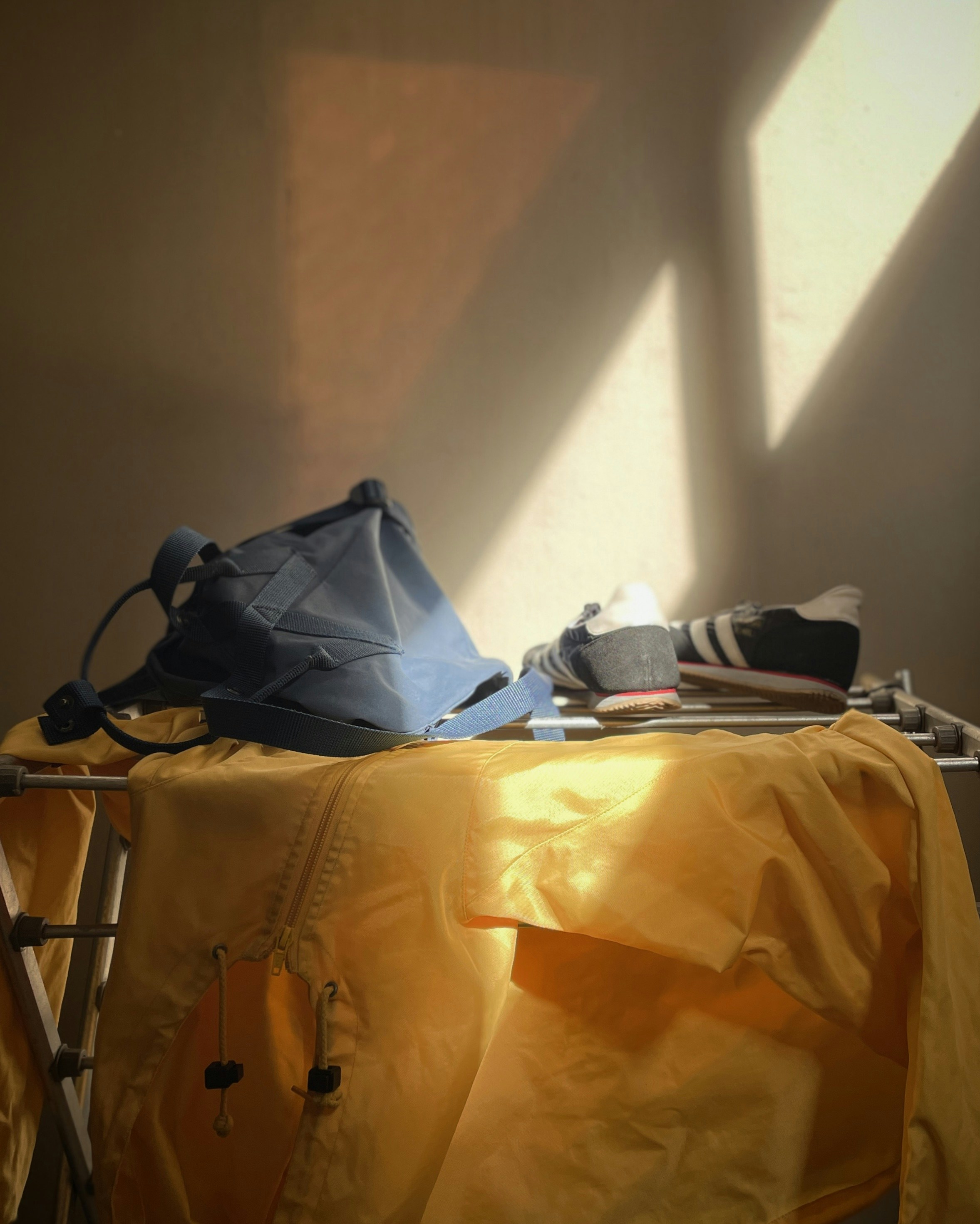 black and white textile on yellow textile