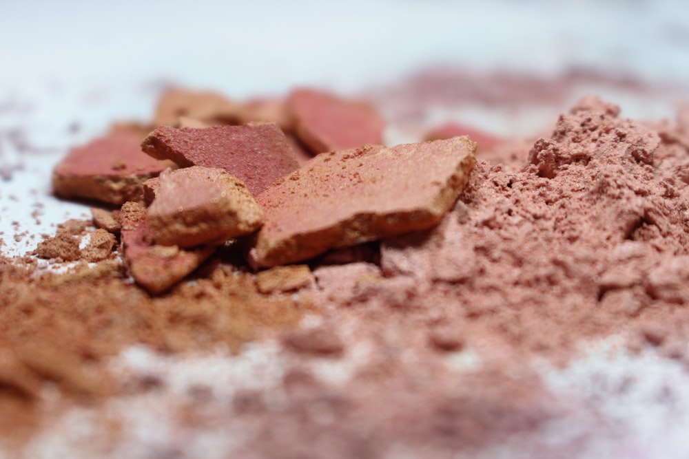 a close up of a pile of powdered food