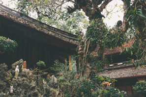 Lush rooftop garden with winding paths and cozy seating areas for peaceful meditation.