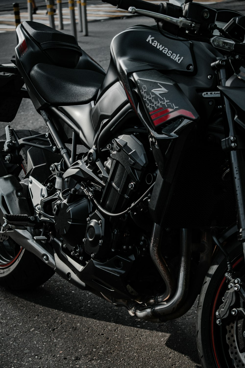 black and red sports bike