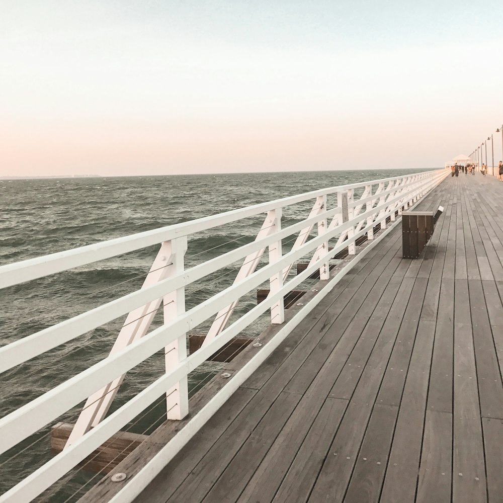 brown wooden dock on sea during daytime