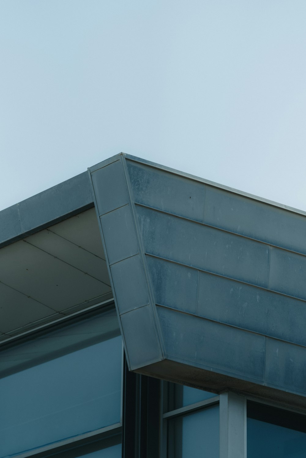 blue and white concrete building