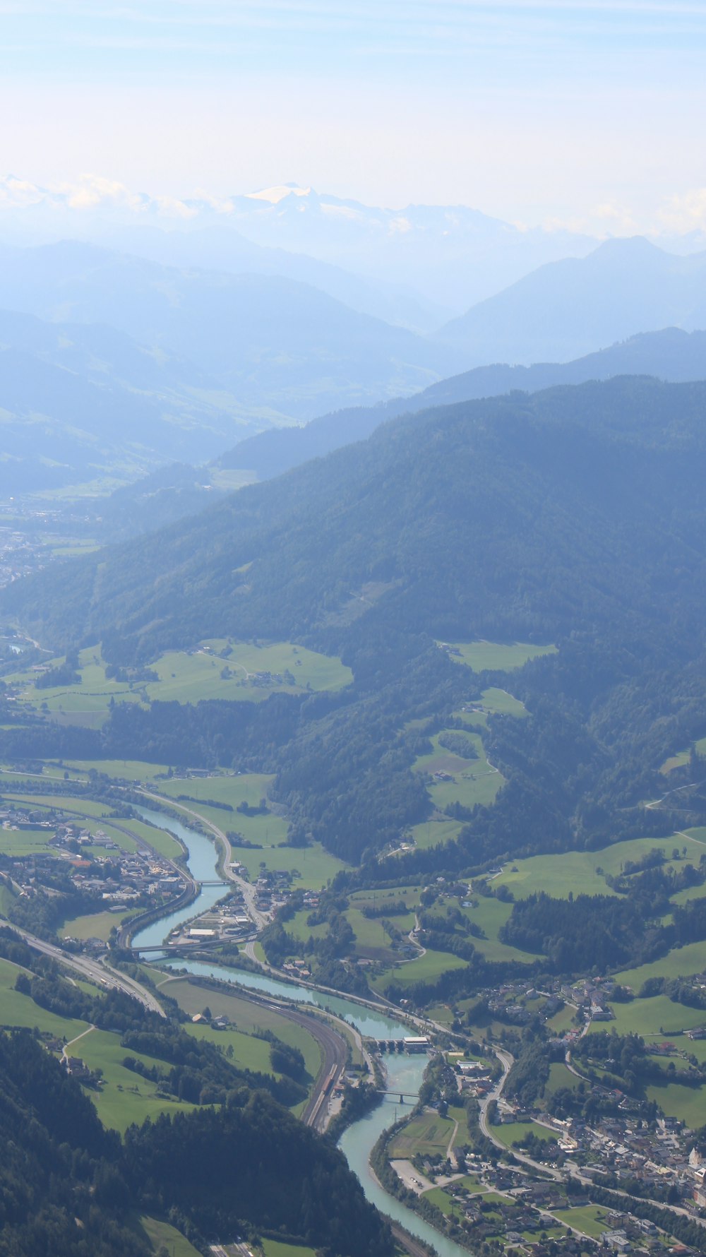 aerial view of green mountains during daytime