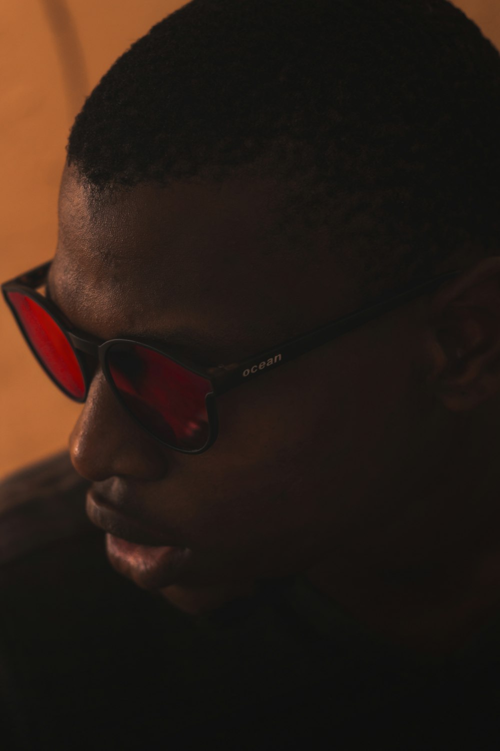 man wearing black framed sunglasses