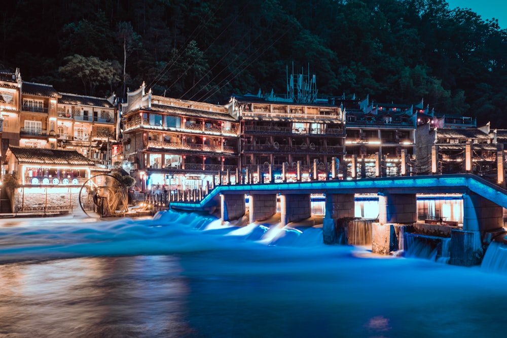 brown concrete bridge over river