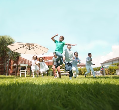 kids playing in yard