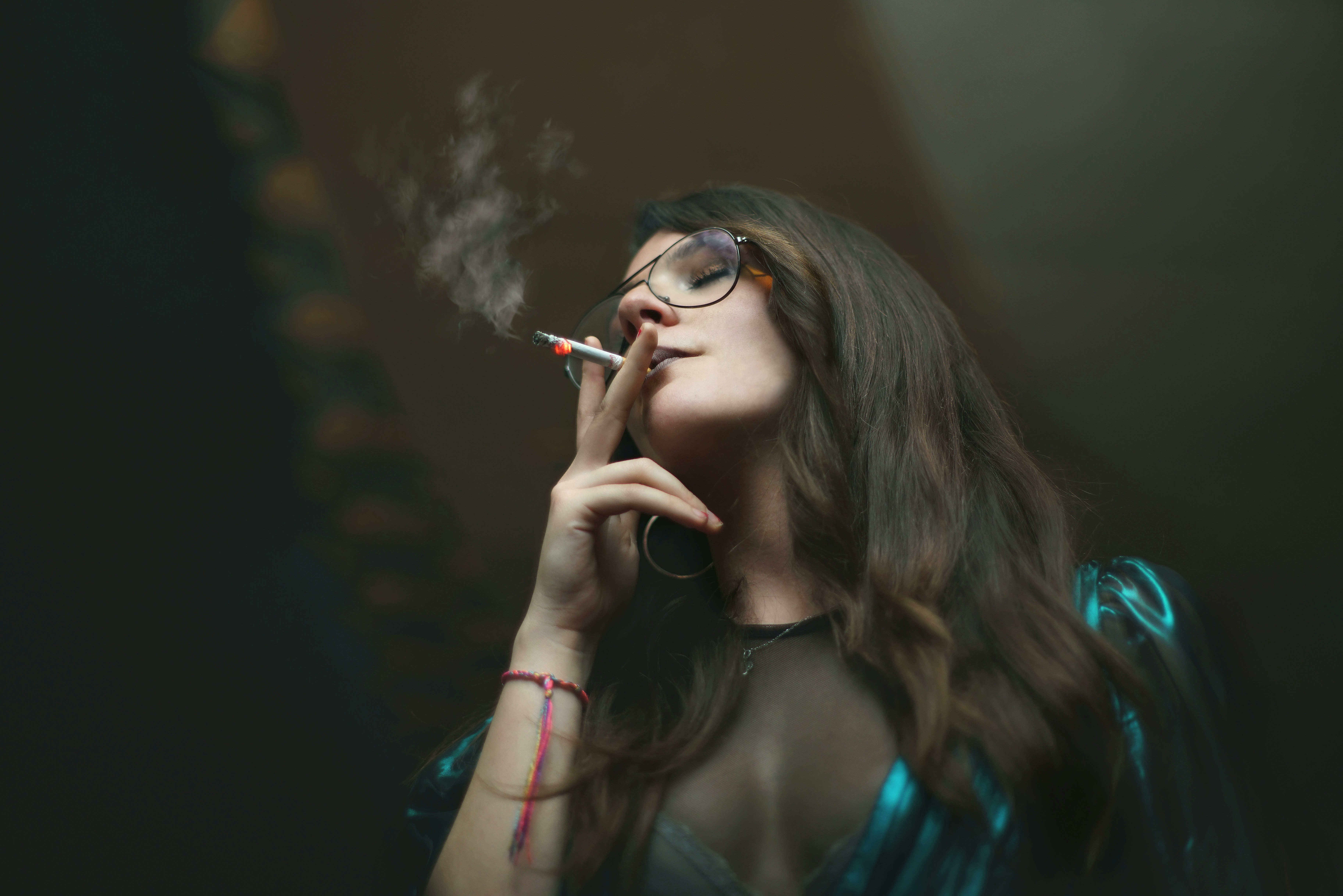 Elegant smoking portrait