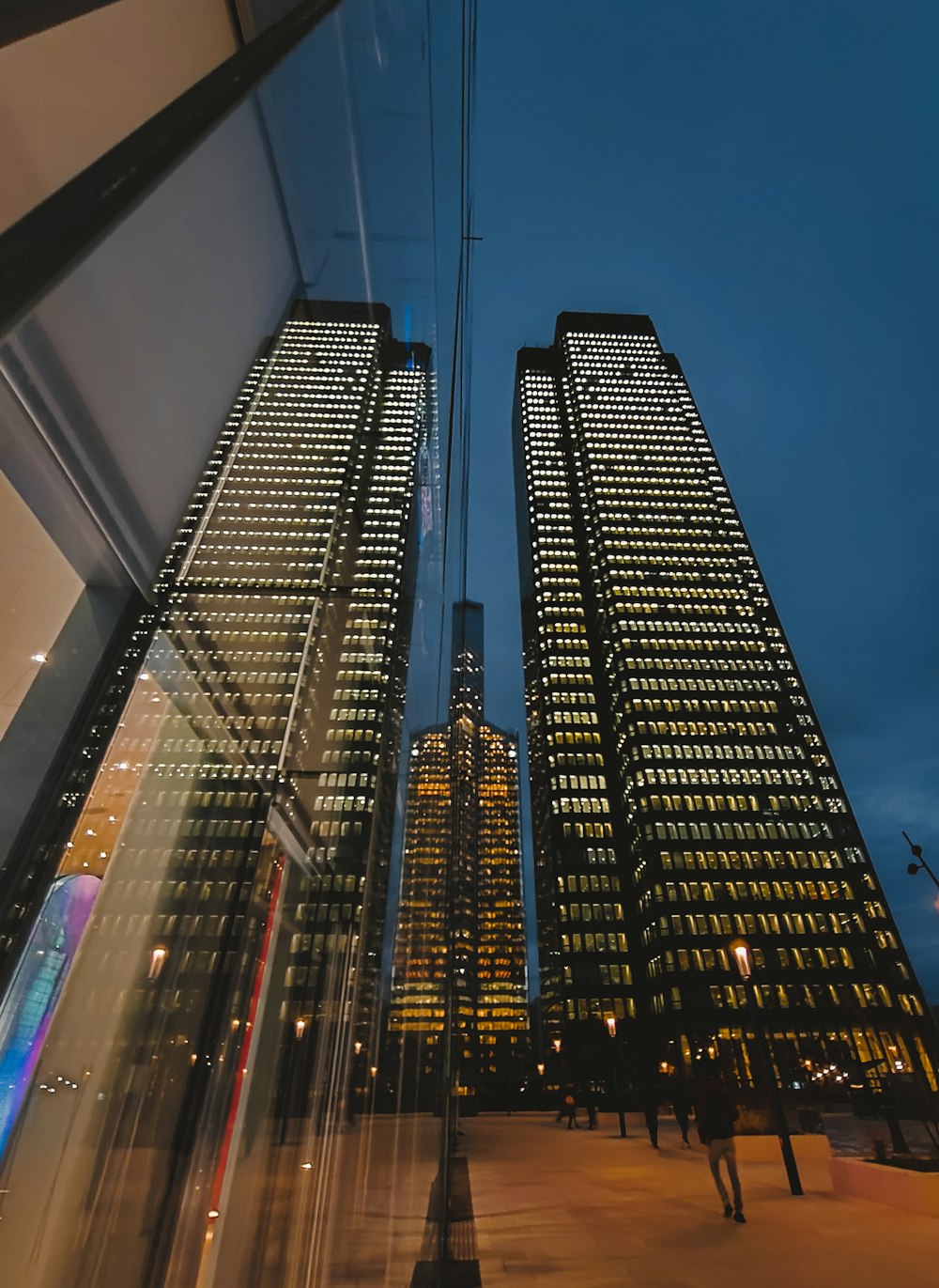 black and white high rise building during night time