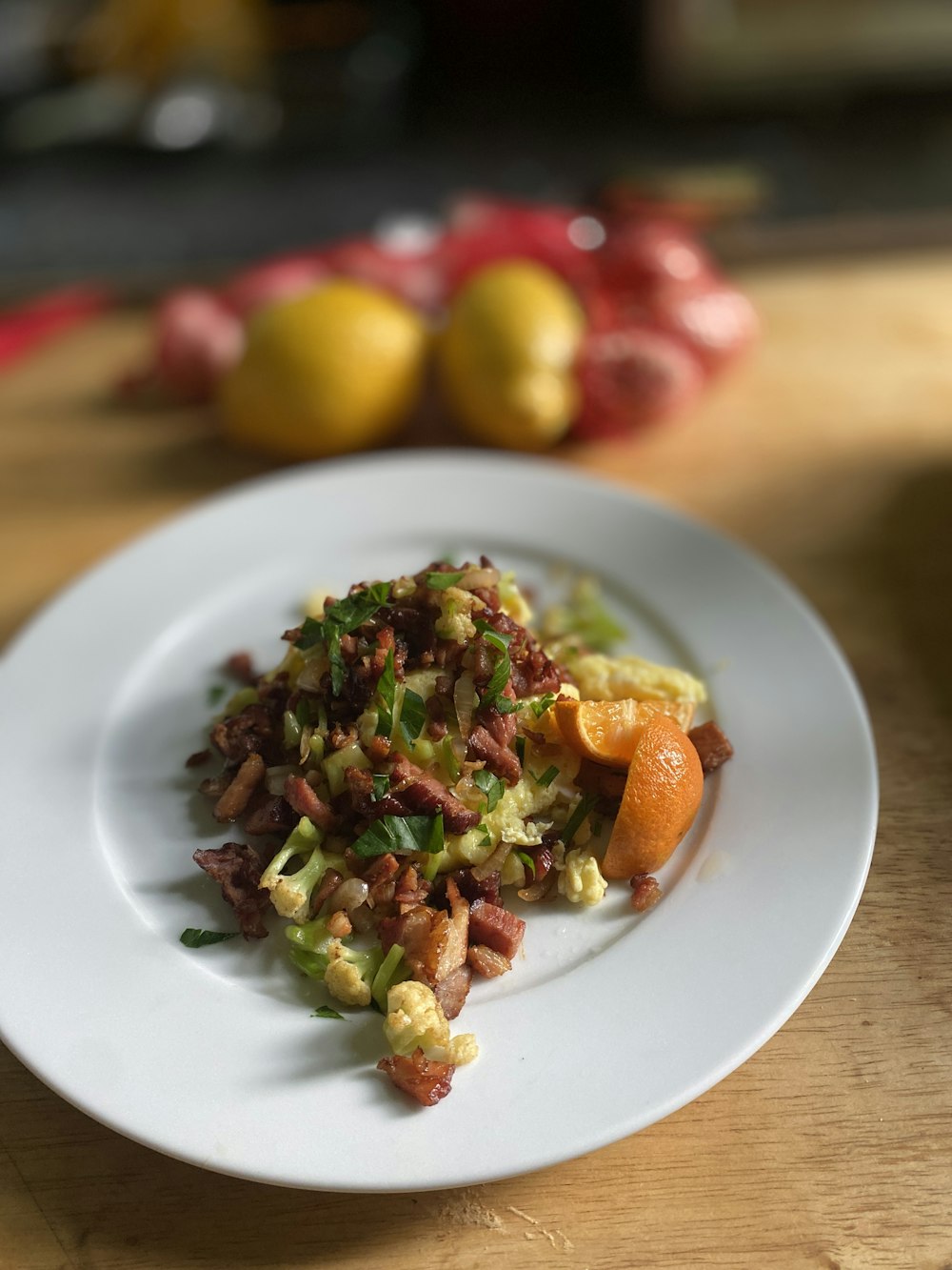 vegetable salad on white ceramic plate