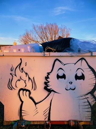 white and black panda graffiti